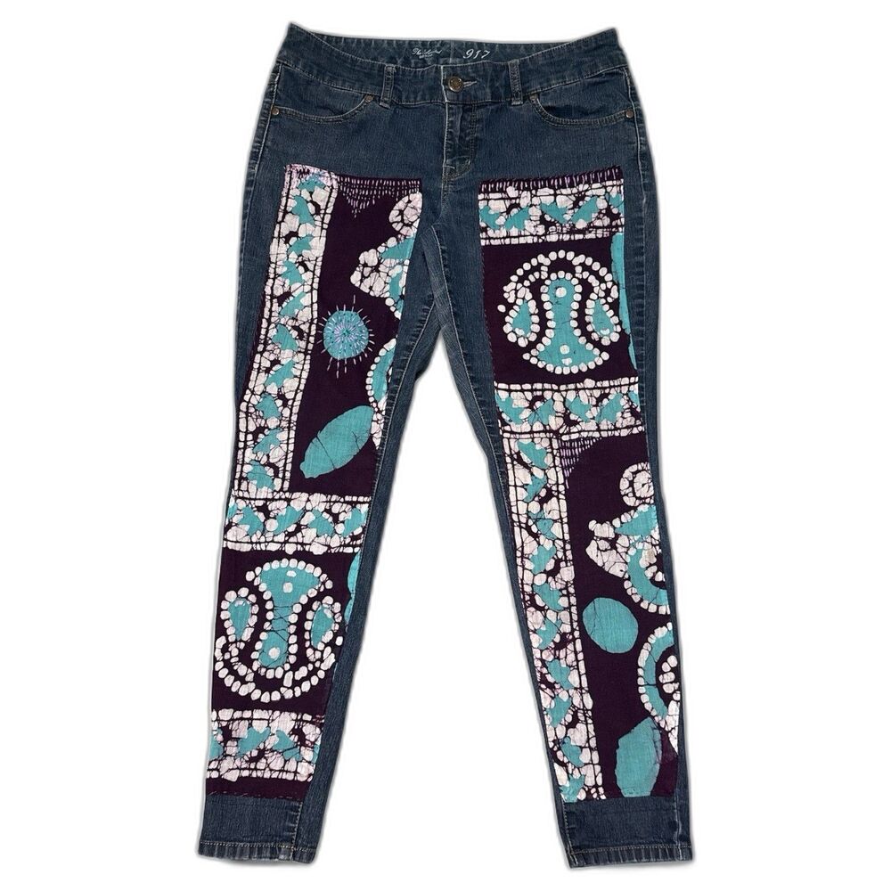 The Limited 917 Jeans Women’s 12 32x28 Reworked Patchwork Boho Festival Unique